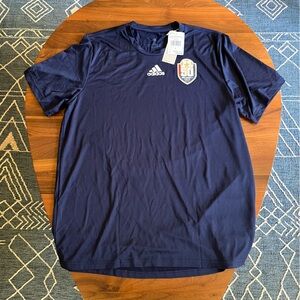 adidas NCFC Short Sleeve Soccer Tee, Men's Large, Navy Blue - North Carolina FC